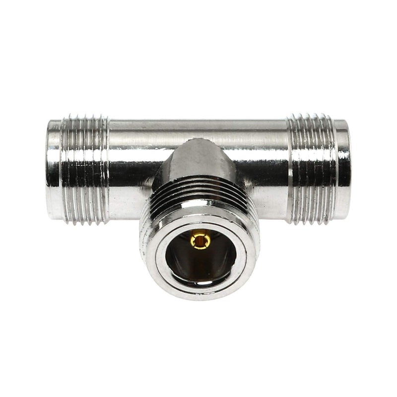 Maxmoral 3 Way N Female to 2 Female Jack RF Coaxial Adapter T Type N Coax Connector - Image 1